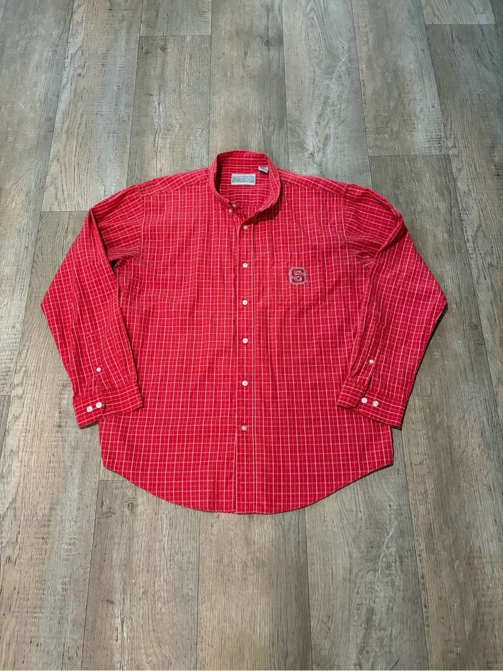 Men’s Red and White NC State Button-Down Shirt. Size XL Collegiate Athleticwear